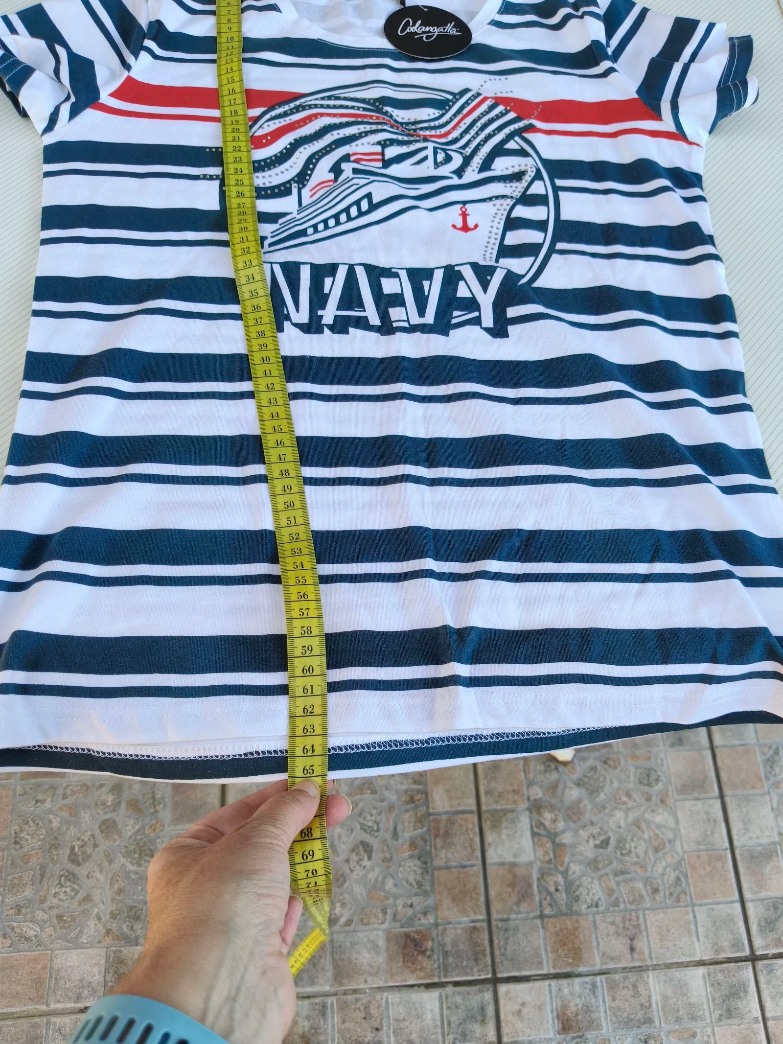 T-shirt Marinier à Rayures avec Imprimé Navy – photo 9